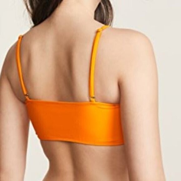 Ellejay Lauren Pink Orange Color Block Bandeau Bikini Top Size Large NWT - Picture 8 of 8